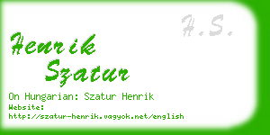 henrik szatur business card